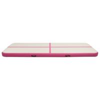 VidaXL Gymnastiekmat met pomp opblaasbaar 400x100x15 cm pvc roze - thumbnail