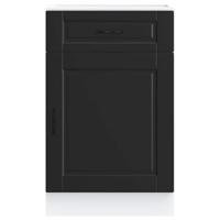 Keuken onderkast "Porto" bewerkt hout zwart - thumbnail