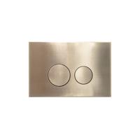 Bedieningsplaat Qeramiq Push Met DualfFush Frontbediening Metaal Rond Geborsteld Messing Qeramiq - thumbnail