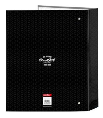 Ringmap BlackFit8 Old school Zwart Grijs A4 27 x 33 x 6 cm