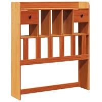 Bed met boekenkast zonder matras grenenhout wasbruin 75x190 cm - thumbnail