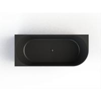 Half Vrijstaand Hoekbad Arcqua Pinto Back To Wall 170x73x57 cm Mat Zwart Links Arcqua - thumbnail