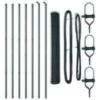 VidaXL Afrasteringspaal groen 10 x 1,4 m (25 mm gaas) staal en pvc - thumbnail