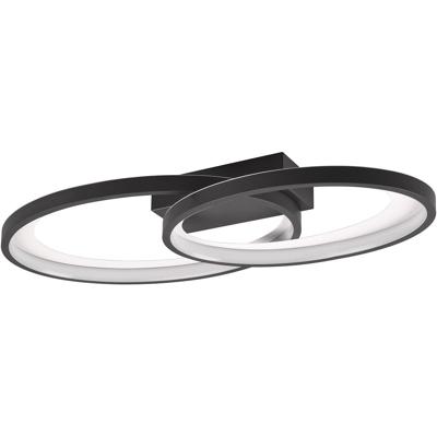 LED Plafondlamp 25W Warm Wit 3000K Zwart-Wit Metaal Rond