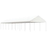 Prieel met dak 17,84x4,08x3,22 m polyetheen wit - thumbnail