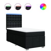 Boxspring met matras stof zwart 140x200 cm - thumbnail