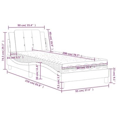 Bedframe zonder matras "Zadar" kunstleer grijs 90x200 cm