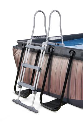 EXIT Wood zwembad 540x250x100cm met overkapping en zandfilter- en warmtepomp - bruin EXIT Wood zwembad 540x250x100cm met overkapping en zandfilter- en warmtepomp - bruin