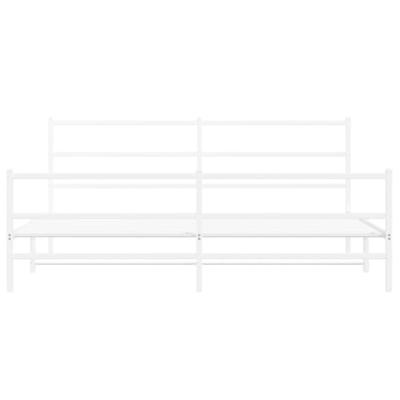 Bedframe met hoofd- en voeteneindemetaal wit 193x203 cm - thumbnail