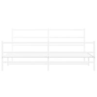 Bedframe met hoofd- en voeteneinde metaal wit 193x203 cm - thumbnail