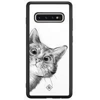 Samsung Galaxy S10 glazen hardcase - Peekaboo - thumbnail