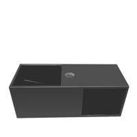 Wiesbaden Julia fontein Solid surface met nis 54 x 20 x 20 cm mat zwart - thumbnail