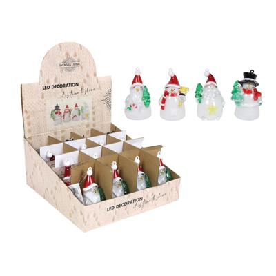 LED Beeldje Sneeuwpop/Kerstman 6x9cm