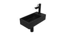 Fonteinset INK Versus 36x18x9 cm Quartz Zwart Met Kraangat Rechts Mat Zwart - thumbnail
