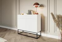 NADUVI Collection Vesper Opbergkast met Lades - Wit / Zwart - thumbnail