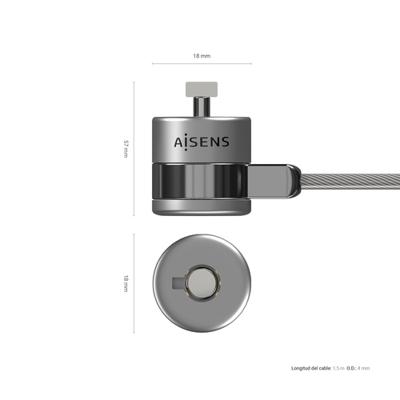 Accessoire Aisens ASLK-D40K02-SL Zilverkleurig 1,5 m - thumbnail