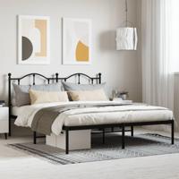 Bedframe met hoofdbord metaal zwart 183x213 cm - thumbnail