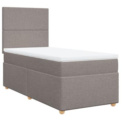 Boxspring met matras stof taupe 100x200 cm