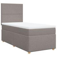 Boxspring met matras stof taupe 100x200 cm - thumbnail