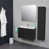 Badkamermeubel Boss & Wessing Pepper Wastafel Porselein Met Kraangat 80x55x46 cm Antraciet Boss & Wessing - thumbnail