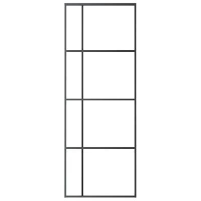 VidaXL Schuifdeur 76x205 cm esg-glas en aluminium zwart