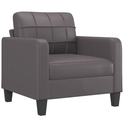 3-delige Loungeset met kussens kunstleer grijs
