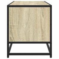 Tv-meubel 80x34,5x40 cm bewerkt hout metaal sonoma eikenkleurig - thumbnail