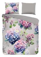 Good Morning Dekbedovertrek "hortensia bloemen" - Grijs - (200x200/220 cm) - Katoen - thumbnail