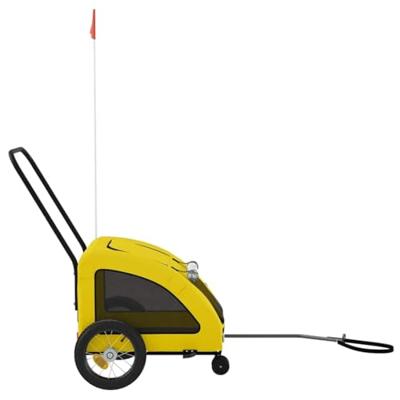VidaXL Hondenfietstrailer oxford stof en ijzer geel