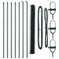 VidaXL Afrasteringspaal groen 10 x 1,6 m (50 mm gaas) staal en pvc - thumbnail