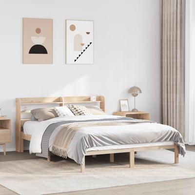 Bedframe zonder matras massief grenenhout 135x190 cm