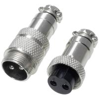 Pollin 453560 Ronde connector Stekker, Bus Totaal aantal polen: 2 1 set(s) - thumbnail