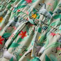 Kinderjurk met eenhoorn en plantenprint 104 lichtkakikleurig - thumbnail
