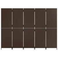 Kamerscherm 5 panelen poly rattan bruin - thumbnail