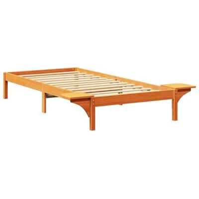 Bedframe met nachttafels Bruin 100 x 200 cm Wasbruin Bedframe met nachttafels Bruin 100 x 200 cm Wasbruin