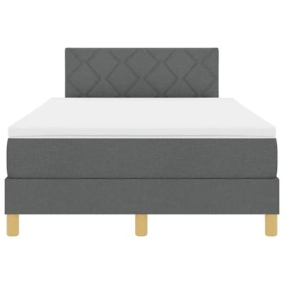 Boxspring Bed met Matras & LED Donkergrijs 120x190 cm Stof