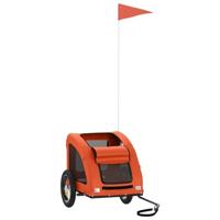 VidaXL Hondenfietstrailer oxford stof en ijzer oranje - thumbnail