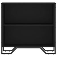 Boekenkast 80x31x74,5 cm bewerkt hout zwart - thumbnail