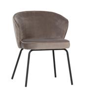 WOOOD Eetkamerstoel 'Admit' Velvet, kleur khaki - thumbnail