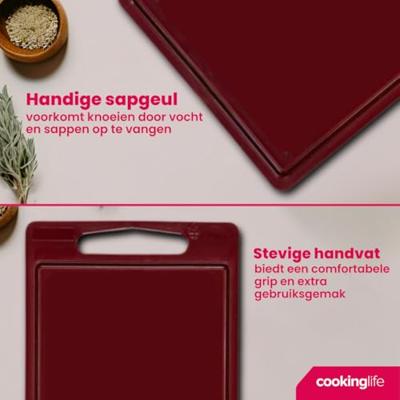 Cookinglife Snijplank met sapgeul 35 x 25 x 0.85 cm - Bruin