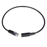 3.5mm Jack naar RJ9 PC / mobiele telefoons Headset naar kantoor telefoon Adapter converter kabel lengte: 38cm (zwart) - thumbnail