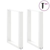 Eettafelpoten 2 st U-vormig 60x(72-73) cm staal wit - thumbnail