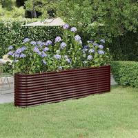 VidaXL Plantenbak 260x40x68 cm gepoedercoat staal bruin - thumbnail