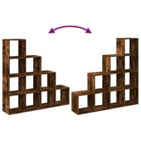 Kamerscherm / boekenkast 131,5x29x131,5 cm hout gerookt eiken - thumbnail
