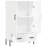 Hoge kast 69,5x31x115 cm bewerkt hout wit - thumbnail