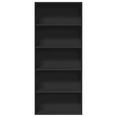 Boekenkast 80x30x189 cm bewerkt hout zwart