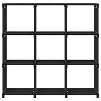 Kast met 9 vakken 103x30x107,5 cm stof zwart - thumbnail