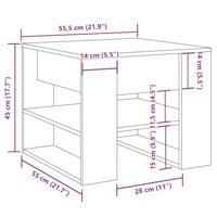 Salontafel 55,5x55x45 cm bewerkt hout oud houtkleurig - thumbnail