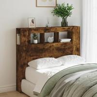 Hoofdeinde met LED 120x18,5x103,5 cm bewerkt hout gerookt eiken - thumbnail