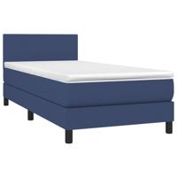 Boxspring met matras en LED stof blauw 100x200 cm - thumbnail